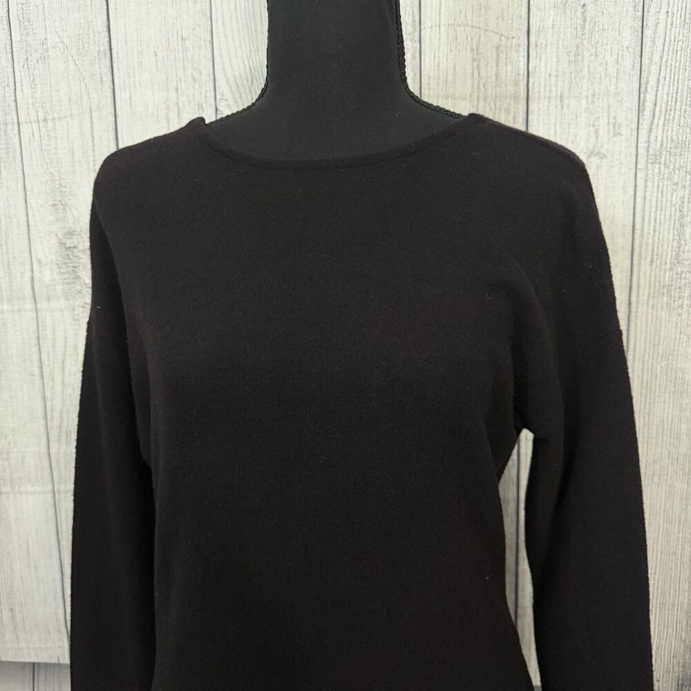 NWT J. Crew Women's XS Black Reversible Tunic Long Sleeve Sweater Timeless Chic - Picture 2 of 12